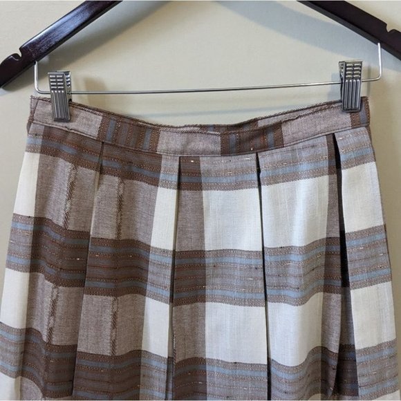 Vintage Pleated  Plaid Skirt - Picture 3 of 7